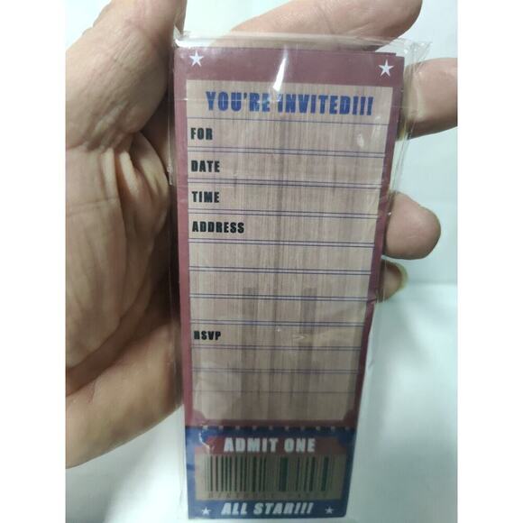 Birthday Cards Sports Ticket Invitation Admit One All Star Ticket Kids Or Adults - Picture 8 of 12